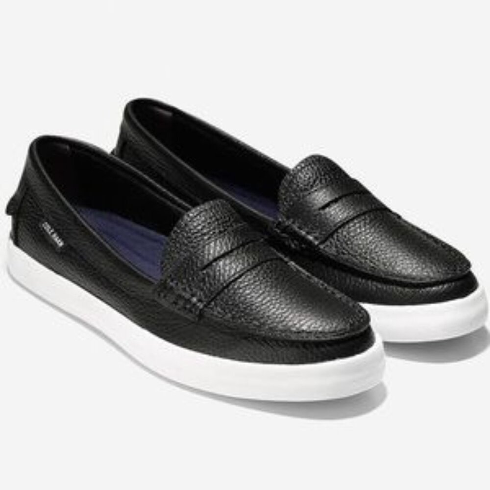 Cole Haan Nantucket Penny Loafers in Black Pebbled Leather - Picture 14 of 16